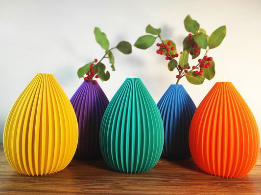 Decorative Ribbed Vase