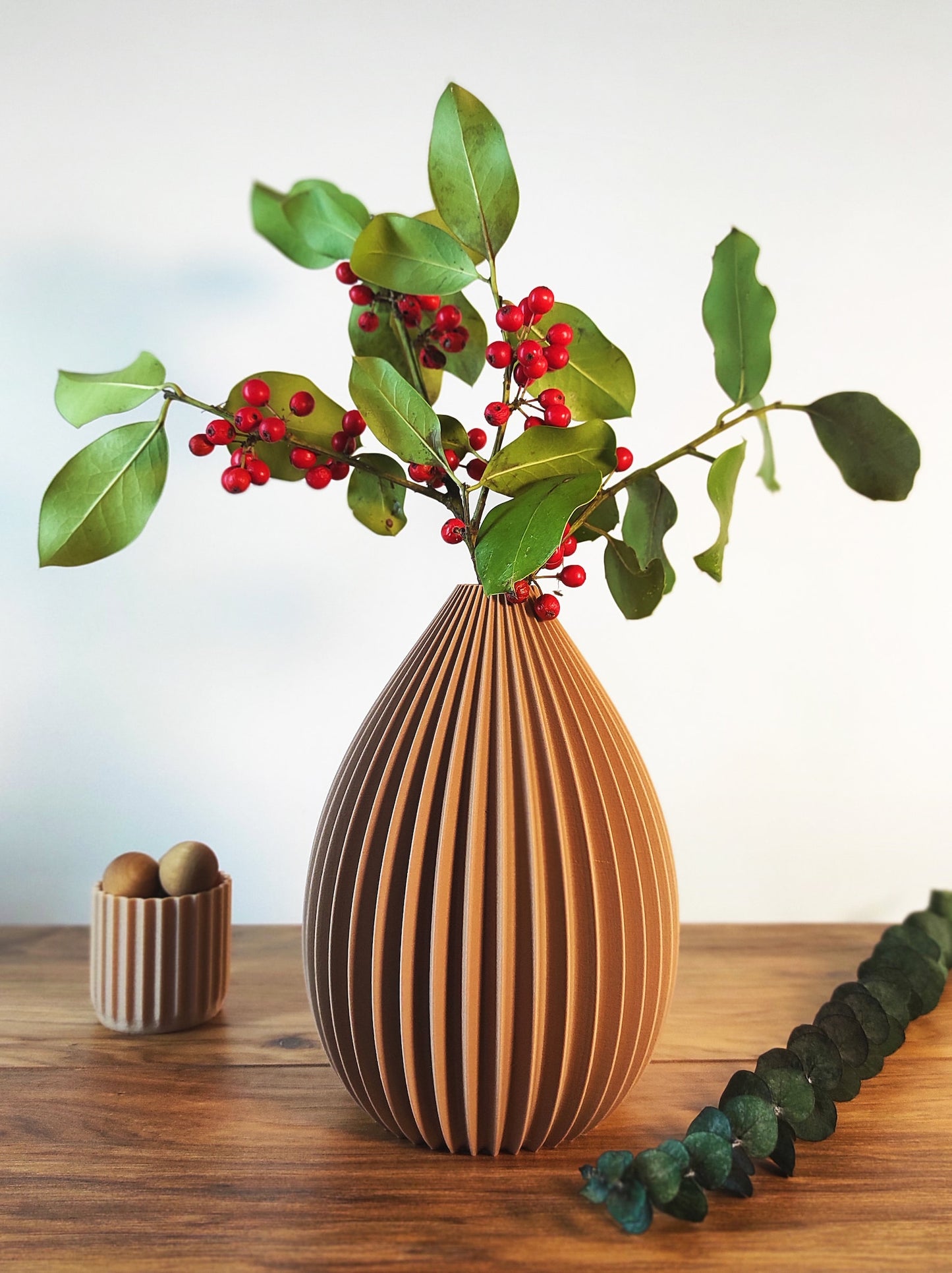 Decorative Ribbed Vase