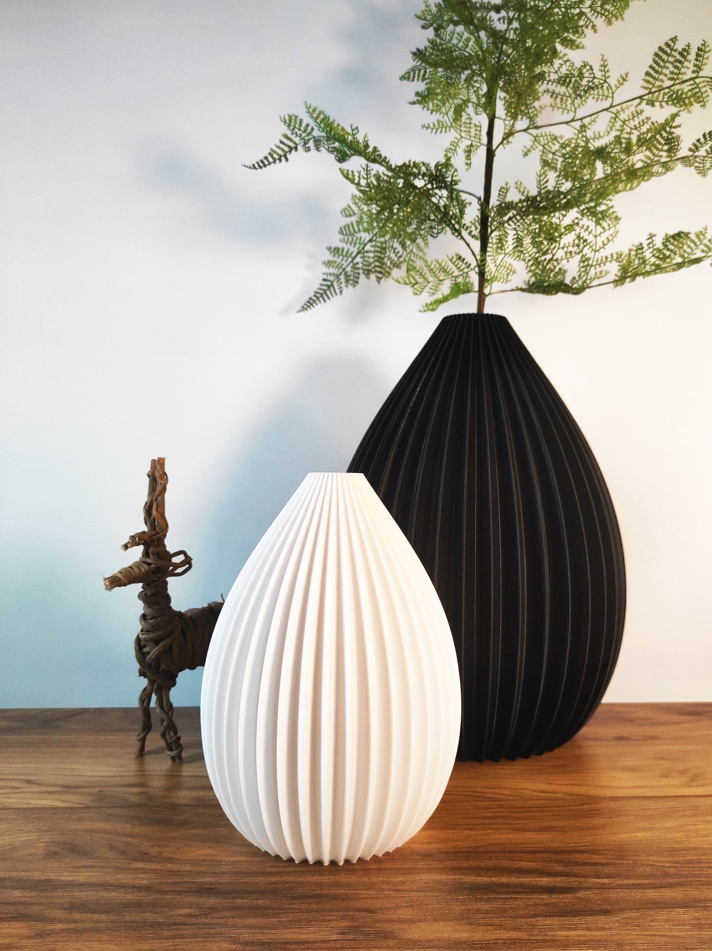 Decorative Ribbed Vase