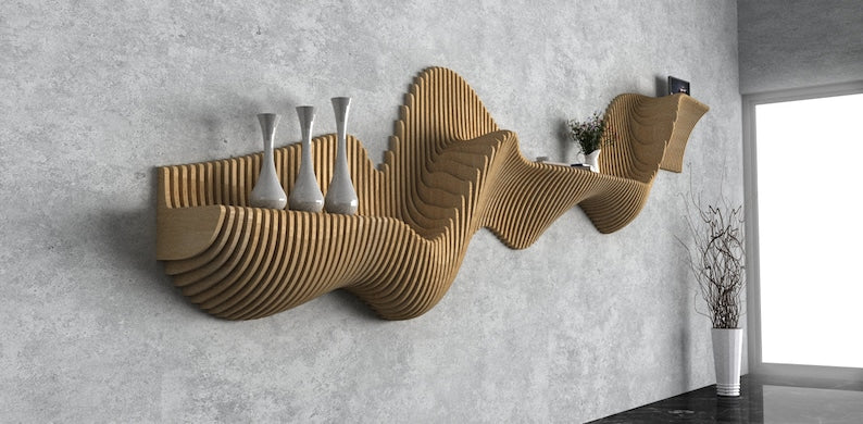 Parametric Wavy Wall Shelf