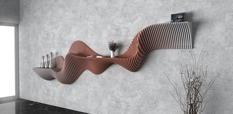 Parametric Wavy Wall Shelf