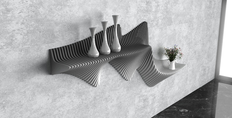 Parametric Wavy Wall Shelf