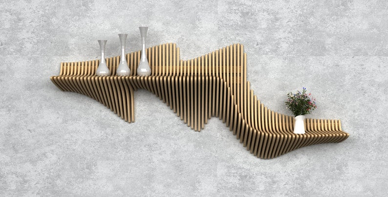 Parametric Wavy Wall Shelf