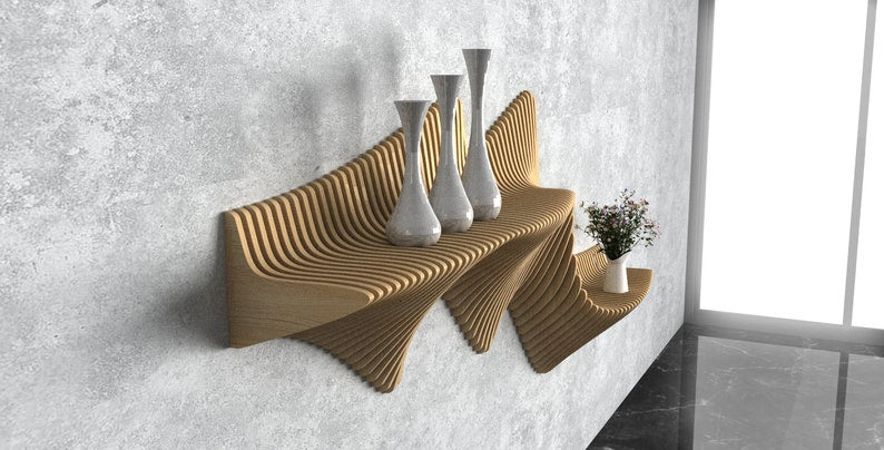 Parametric Wavy Wall Shelf