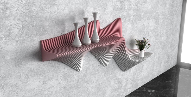 Parametric Wavy Wall Shelf