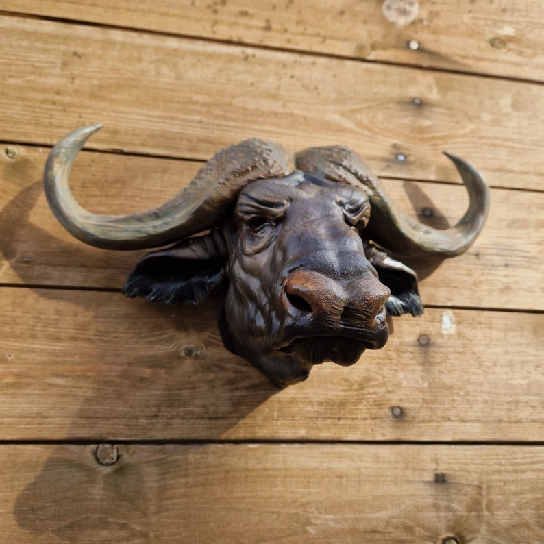 Cape Buffalo Wall Art airbrushed and painted