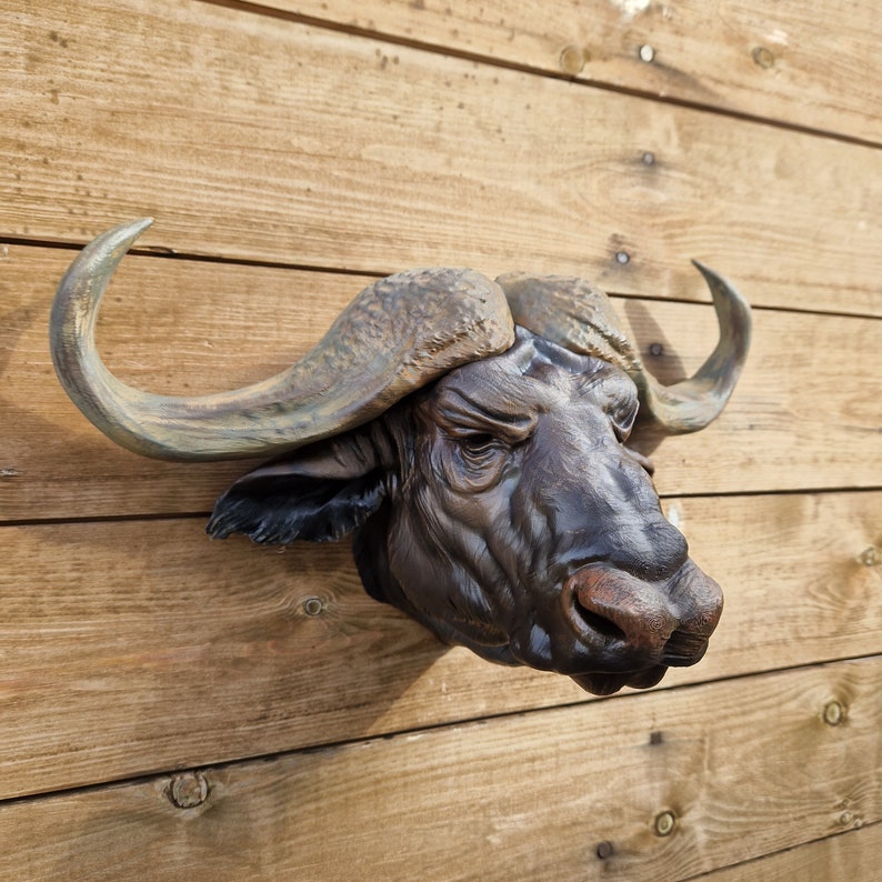 Cape Buffalo Wall Art airbrushed and painted