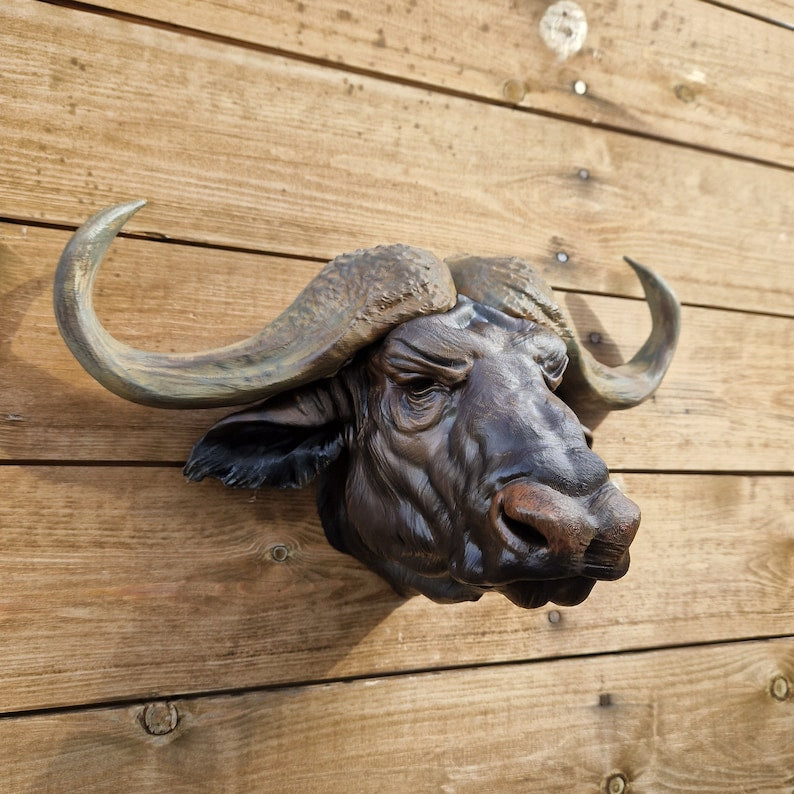 Cape Buffalo Wall Art airbrushed and painted